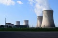 Cattenom, France - 08 22 2023: Nuclear plant Cattenom, two towers working in summer