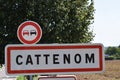 village sign of village Cattenom, no overtaking