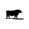 Cattle Angus Beef Emblem Label logo design vector