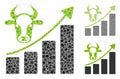 Cattle chart grow up Mosaic Icon of Tuberous Pieces