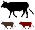 Cattle or cow silhouette - farm or wild animal