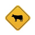 Cattle crossing sign. Vector illustration decorative design Royalty Free Stock Photo