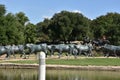 The Cattle Drive Sculpture at Pioneer Plaza in Dallas, Texas