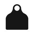 Cattle eartag icon. Blank black identification label for farm animals. Earmark mockup for livestock isolated on white Royalty Free Stock Photo