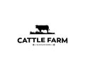 cattle farm and crop or livestock vector logo design inspiration Royalty Free Stock Photo