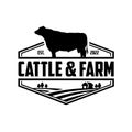 Cattle farm premium emblem logo design