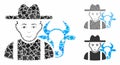 Cattle farmer Composition Icon of Inequal Items