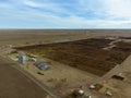 Cattle feed lot in Eastern Colorado Royalty Free Stock Photo