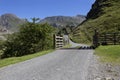 Cattle grid on a rural road in the Nant Ffrancon Valley part of the Snowdonia National Park, North Wales. Royalty Free Stock Photo