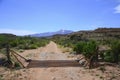Cattle Guard and mountain range Royalty Free Stock Photo