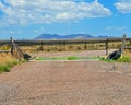 Cattle Guard with a Mountain View Royalty Free Stock Photo