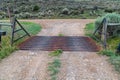 Cattle guard on a remote dirt road in Montana USA Royalty Free Stock Photo