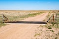 Cattle guard to eliminate a gate in the fence Royalty Free Stock Photo