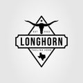 cattle longhorn or texas head cow logo vector illustration design Royalty Free Stock Photo
