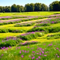 Cattle run through the countryside, AI-Images Royalty Free Stock Photo