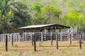 Cattle shed on pasture land in the Brazilian Cerrado