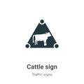 Cattle sign vector icon on white background. Flat vector cattle sign icon symbol sign from modern traffic sign collection for