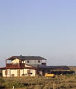 Modern cattle station with solar panels, an alternative energy source,Australia Royalty Free Stock Photo