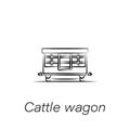 Cattle wagon hand draw icon. Element of farming illustration icons. Signs and symbols can be used for web, logo, mobile app, UI,