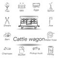 cattle wagon hand draw icon. Element of farming illustration icons. Signs and symbols can be used for web, logo, mobile app, UI,