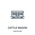 cattle wagon icon vector from agriculture collection. Thin line cattle wagon outline icon vector illustration. Linear symbol for