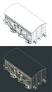 Cattle wagon isometric blueprints