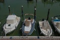 Cattolica Italy 2022: Small boats docked in the port in Roman Emilia