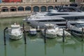 Cattolica Italy 2022: Small boats docked in the port in Roman Emilia