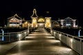 Catwalk to Sellin pier at night. On the island of RÃÂ¼gen in Germany