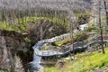 Catwalks and boardwalks to Blakiston Falls waterfall in Waterton Lakes National Park