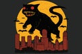 Catzilla vector illustration