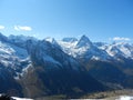 Caucas ridge. The mountains and the valley.