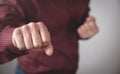 Caucasian angry man threatening with fists Royalty Free Stock Photo