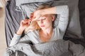 Sleep. Young Woman Sleeping In Bed Royalty Free Stock Photo