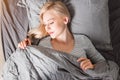 Sleep. Young Woman Sleeping In Bed Royalty Free Stock Photo