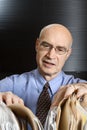 Caucasian businessman looking at files. Royalty Free Stock Photo