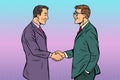 Caucasian businessmen men handshake