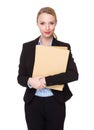 Caucasian businesswoman hold with folder Royalty Free Stock Photo