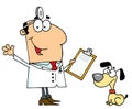 Caucasian cartoon dog veterinarian man