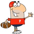 Caucasian cartoon football man