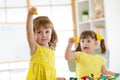 Caucasian children friends playing together Royalty Free Stock Photo