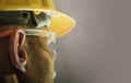 Caucasian Contractor in Safety Head Gear Royalty Free Stock Photo