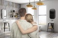 Caucasian couple in bathroom Royalty Free Stock Photo