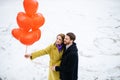 Caucasian couple have romantic date Royalty Free Stock Photo