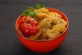 Caucasian cuisine - baked eggplant and tomato