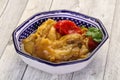 Caucasian cuisine - baked eggplant and tomato