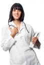 Caucasian Doctor with Books Royalty Free Stock Photo