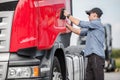 Driver and His Semi Truck Royalty Free Stock Photo