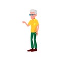 caucasian elderly man talking with grandmother cartoon vector