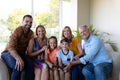 Caucasian family in the living room at home Royalty Free Stock Photo
